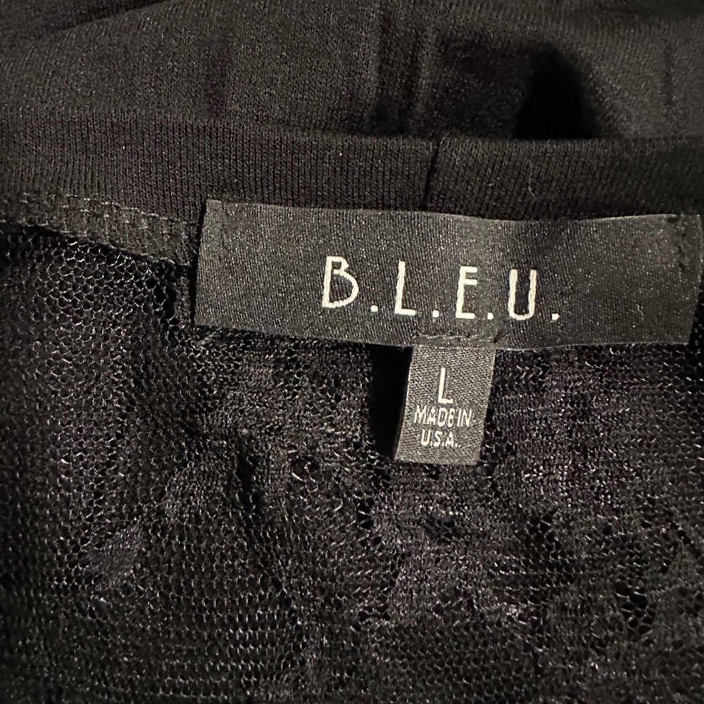 B.L.E.U. Black Mesh Top